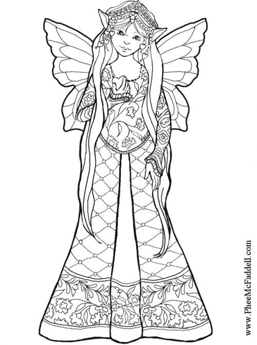 Challenging Coloring Pages Of Fairy For Adults 500x672 Challenging Coloring Pages Of Fairy For Adults