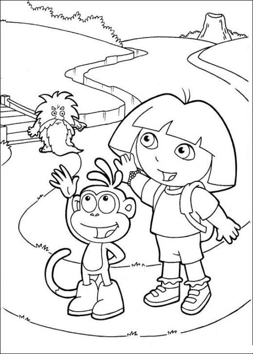 520x728 Dora The Explorer Kids Coloring Pages Free Colouring Pictures