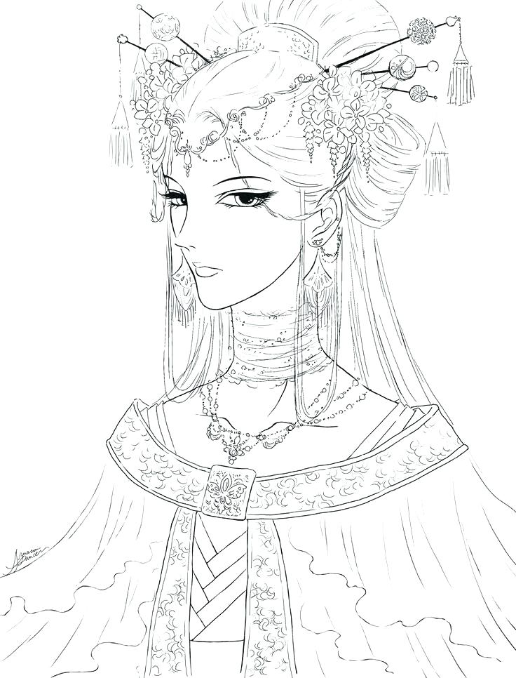 736x966 Geisha Coloring Pages Geisha Coloring Pages Moonlit Farewell By