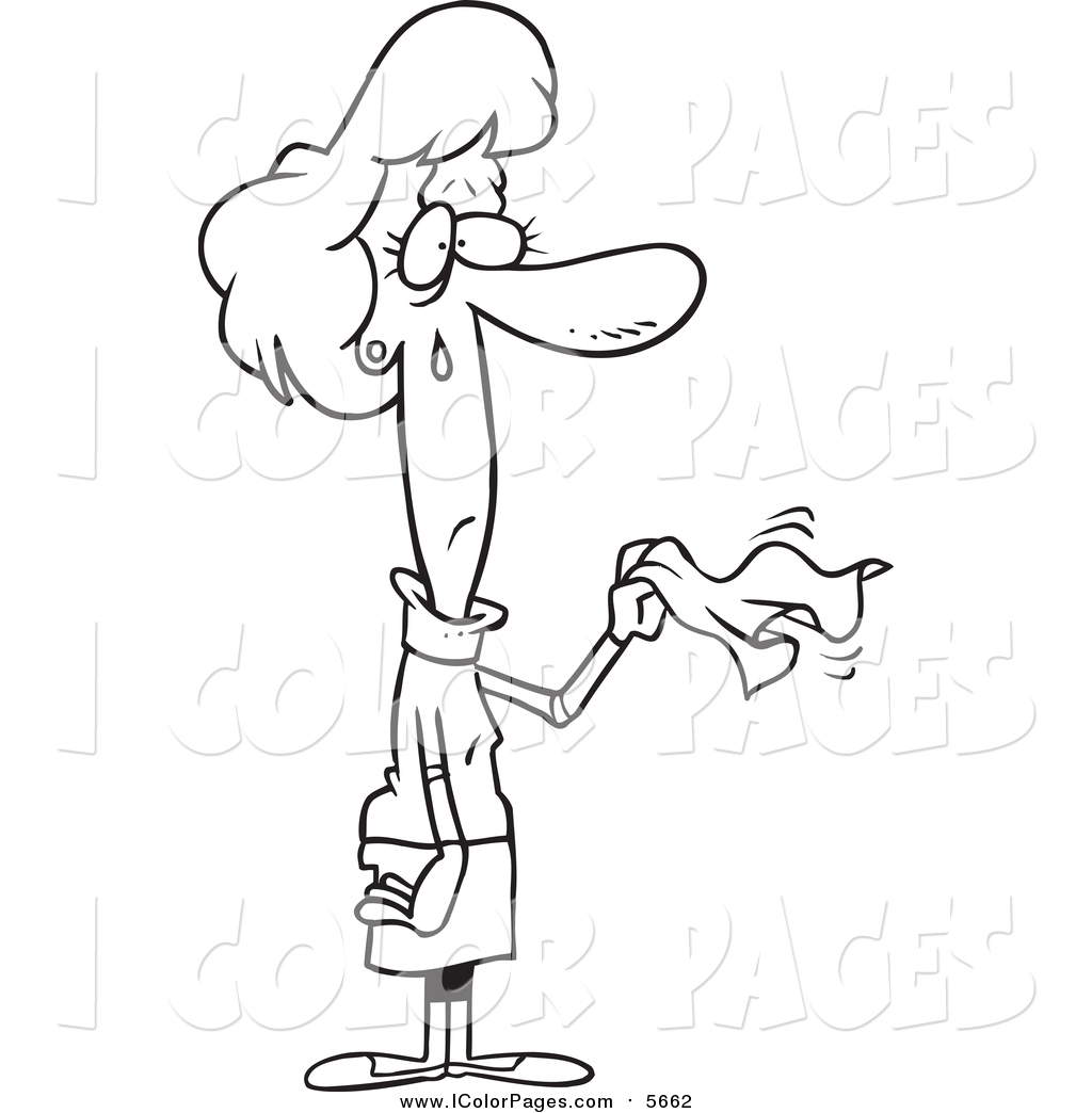 1024x1044 Vector Coloring Page Of A Lineart Sad Woman Waving Farewell By