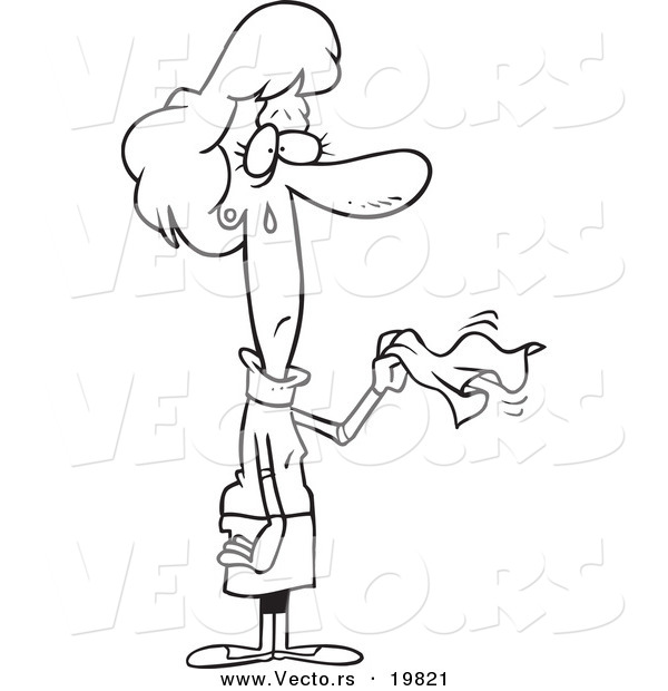 600x620 Farewell Coloring Pages Vector Of A Cartoon Sad Woman Waving