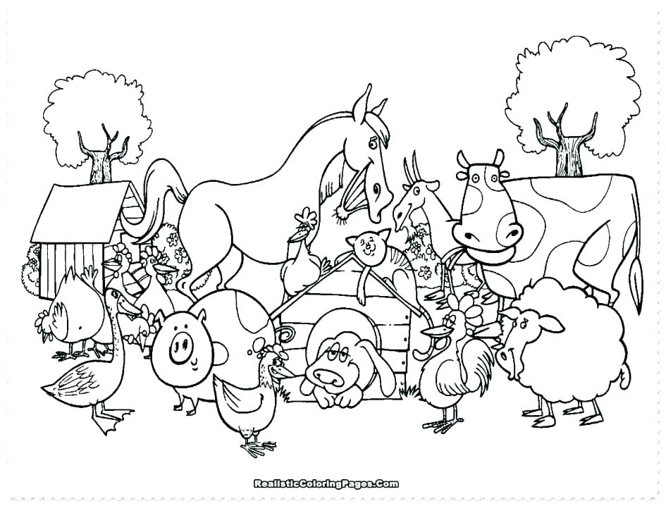 945x718 Farm Animal Coloring Pages For Kindergarten