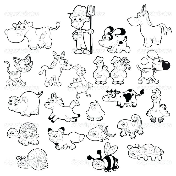736x734 Farm Animals Coloring Pages