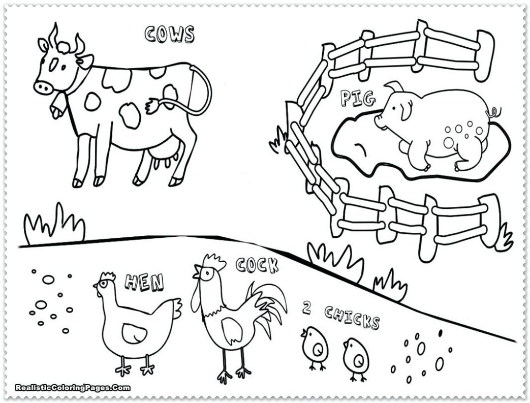 1043x793 Nice Looking Farm Coloring Pages Free Printable Top 10 Your