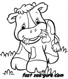 Printable Farm A Happy Cow Babay Coloring Pages 291x338 Printable Farm A Happy Cow Babay Coloring Pages