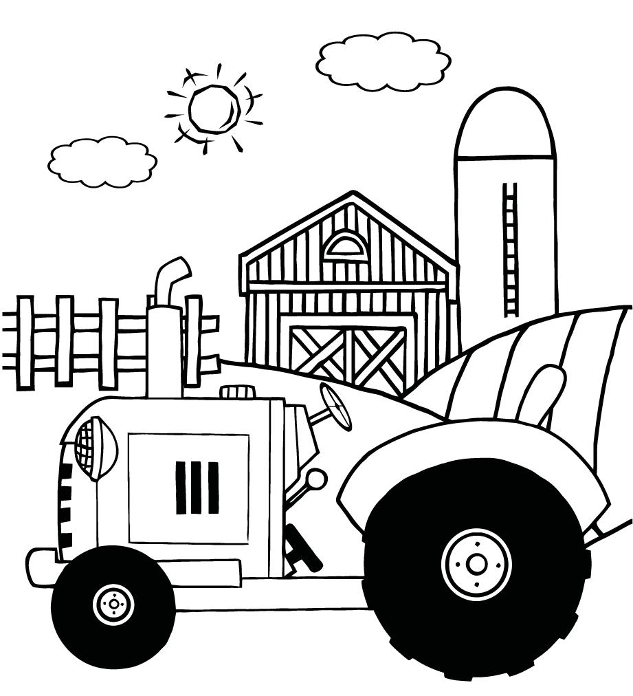 Tractor Coloring Pages Farm House Barn 921x1012 Tractor Coloring Pages Farm House Barn