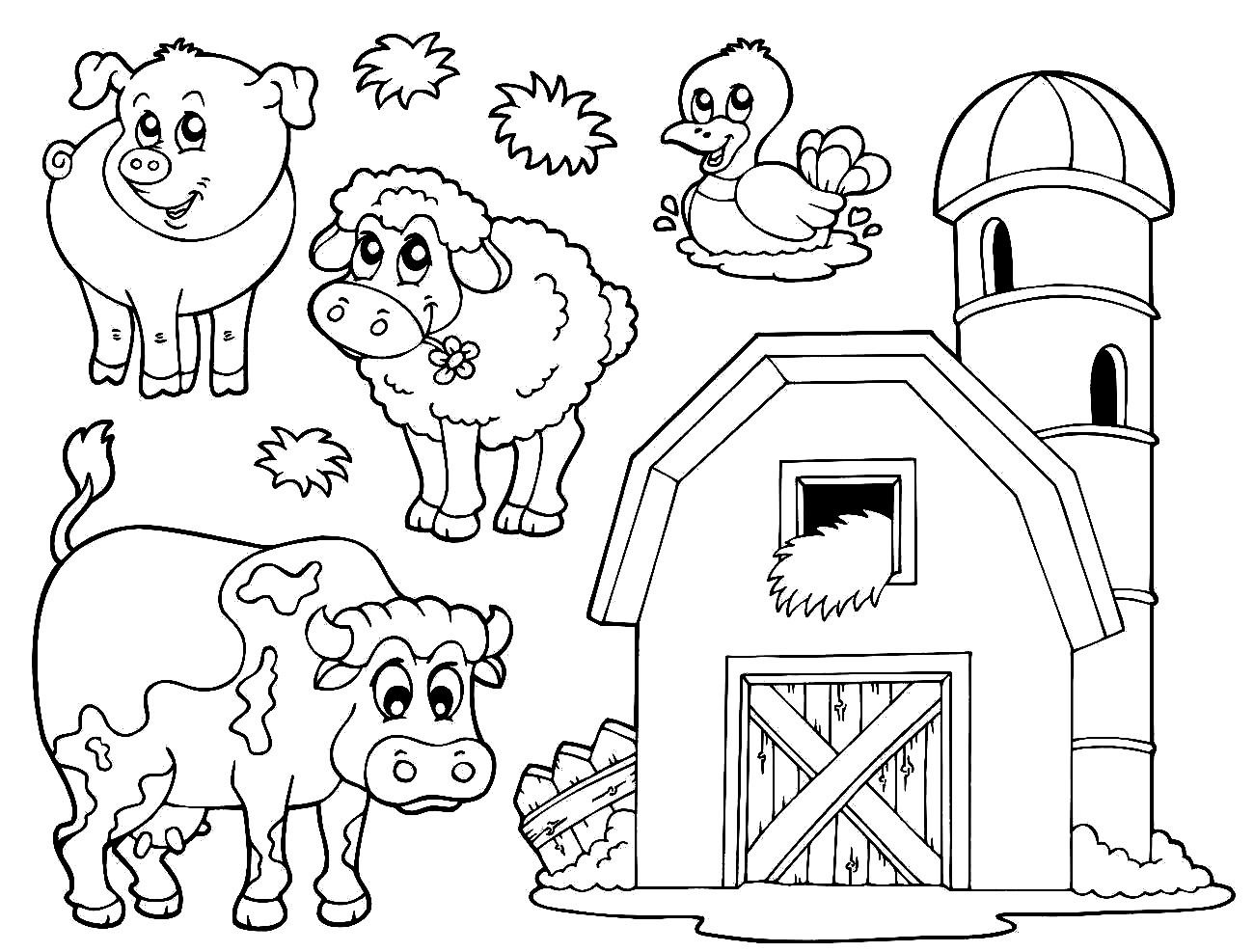 1300x987 Farm Coloring Pages Picture Concept Printable Image Pertaining
