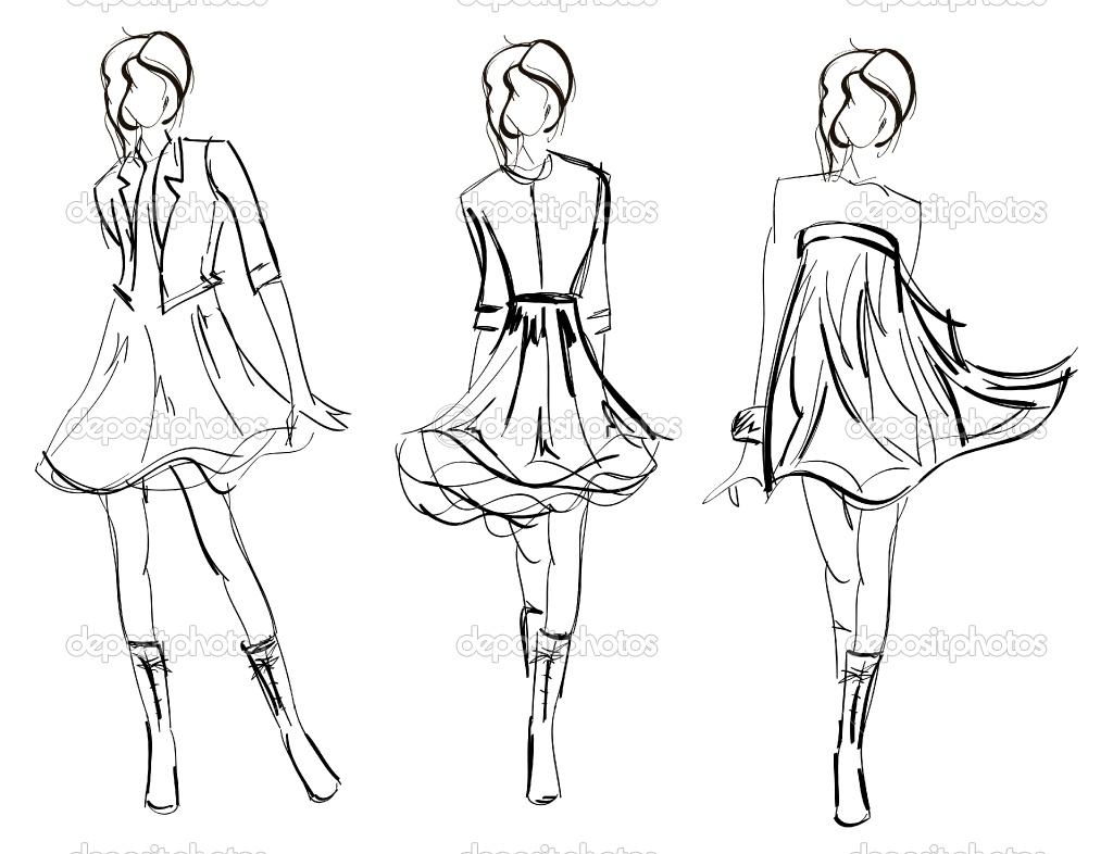 1024x786 Easy Fashion Designer Coloring Pages Amazing Of Depositphotos Hand