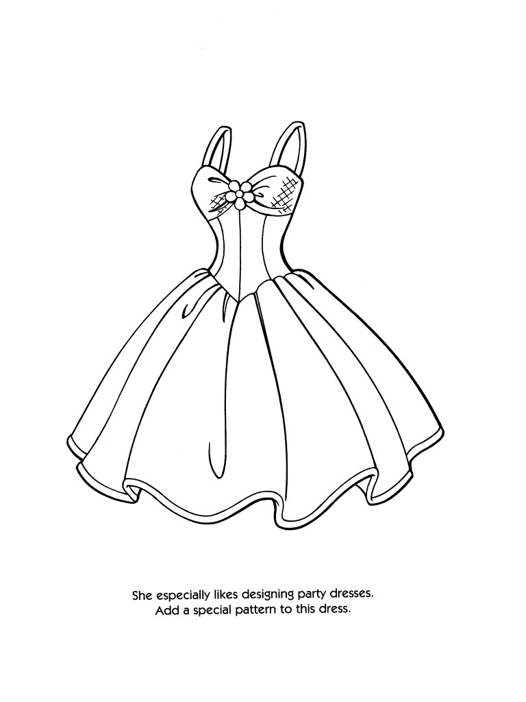 768x1024 Fashion Dress Coloring Pages