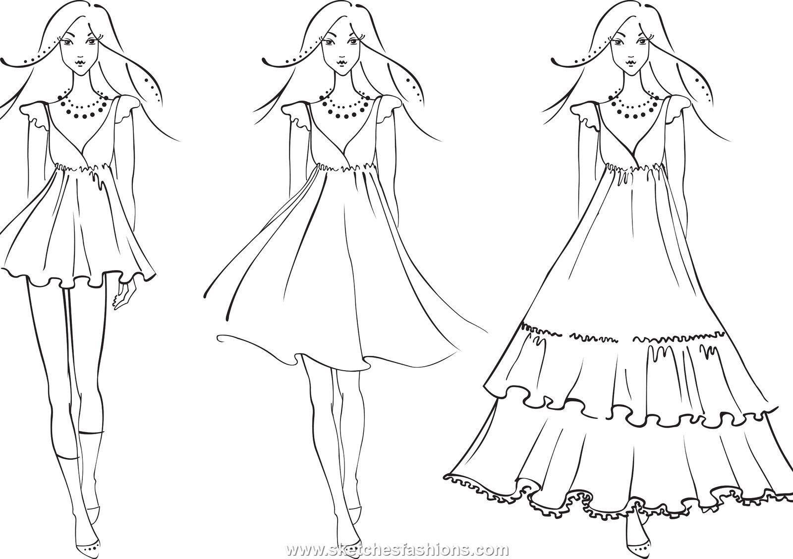 Fashion Manga Style Clothing And Jewelry Coloring Pages For Adults 1600x1128 Fashion Manga Style Clothing And Jewelry Coloring Pages For Adults