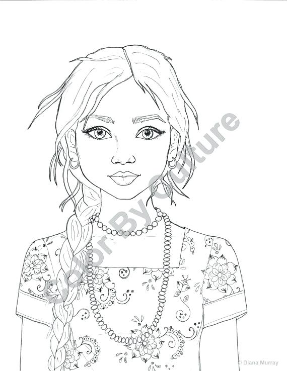Indian Girl Coloring Page 570x738 Indian Girl Coloring Page