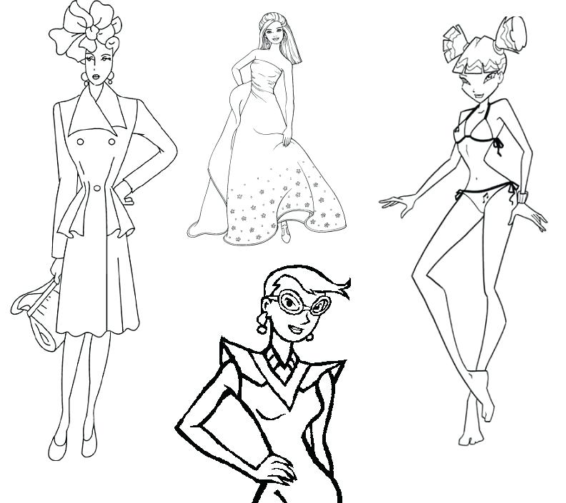 Fashion Model Coloring Pages at GetColorings.com | Free printable ...