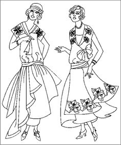 Vintage Fashion Style 1800's To 1900's Coloring Pages 236x282 Vintage Fashion Style 1800's To 1900's Coloring Pages