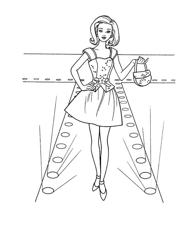Barbie Doll Fashion Show Coloring Page Coloring Sun 600x800 Barbie Doll Fashion Show Coloring Page Coloring Sun