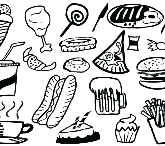 678x600 Fast Food Coloring Pages Junk Food Coloring Pages Junk Food
