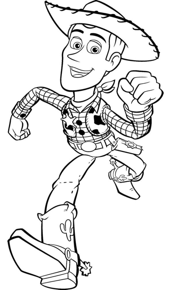 600x1009 Toy Story Woody Runs Fast Coloring Page By Adriana Coloring