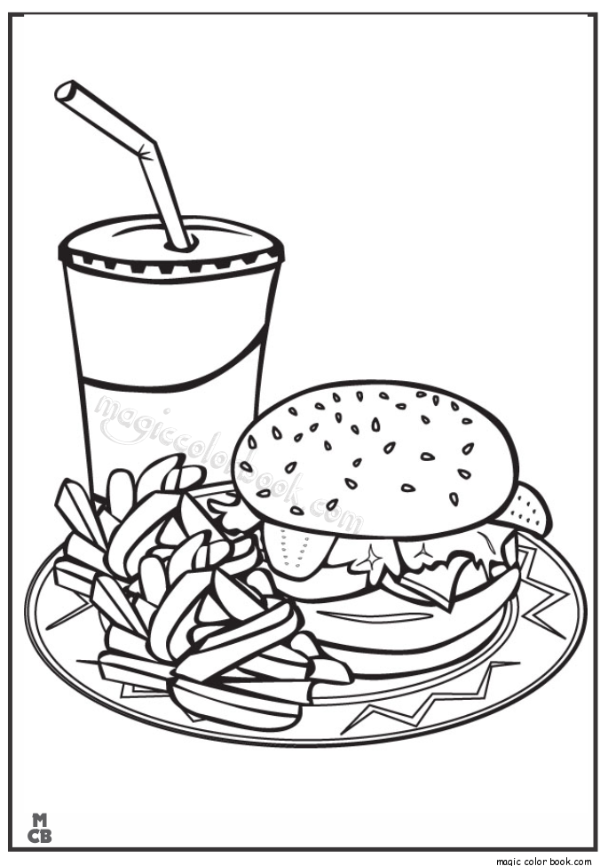 685x975 Fast Food Coloring Pages