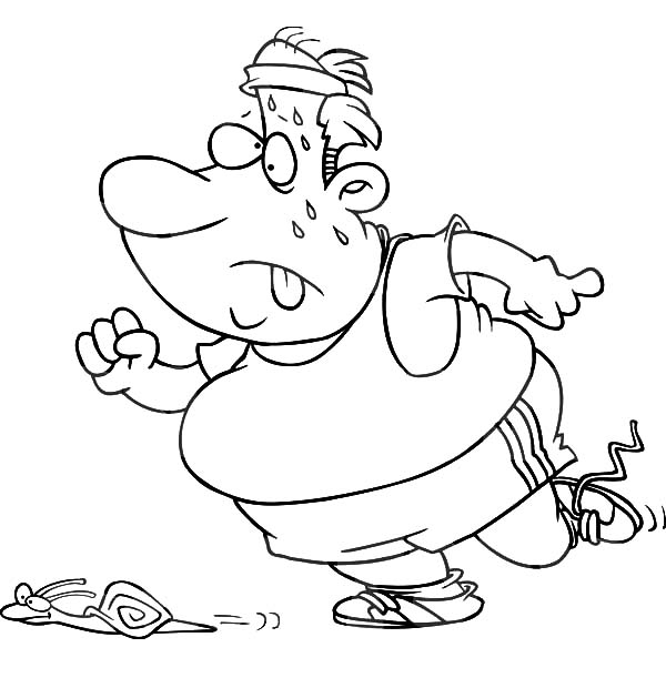 Snail Winning A Race Against Fat Boy Coloring Pages 600x620 Snail Winning A Race Against Fat Boy Coloring Pages