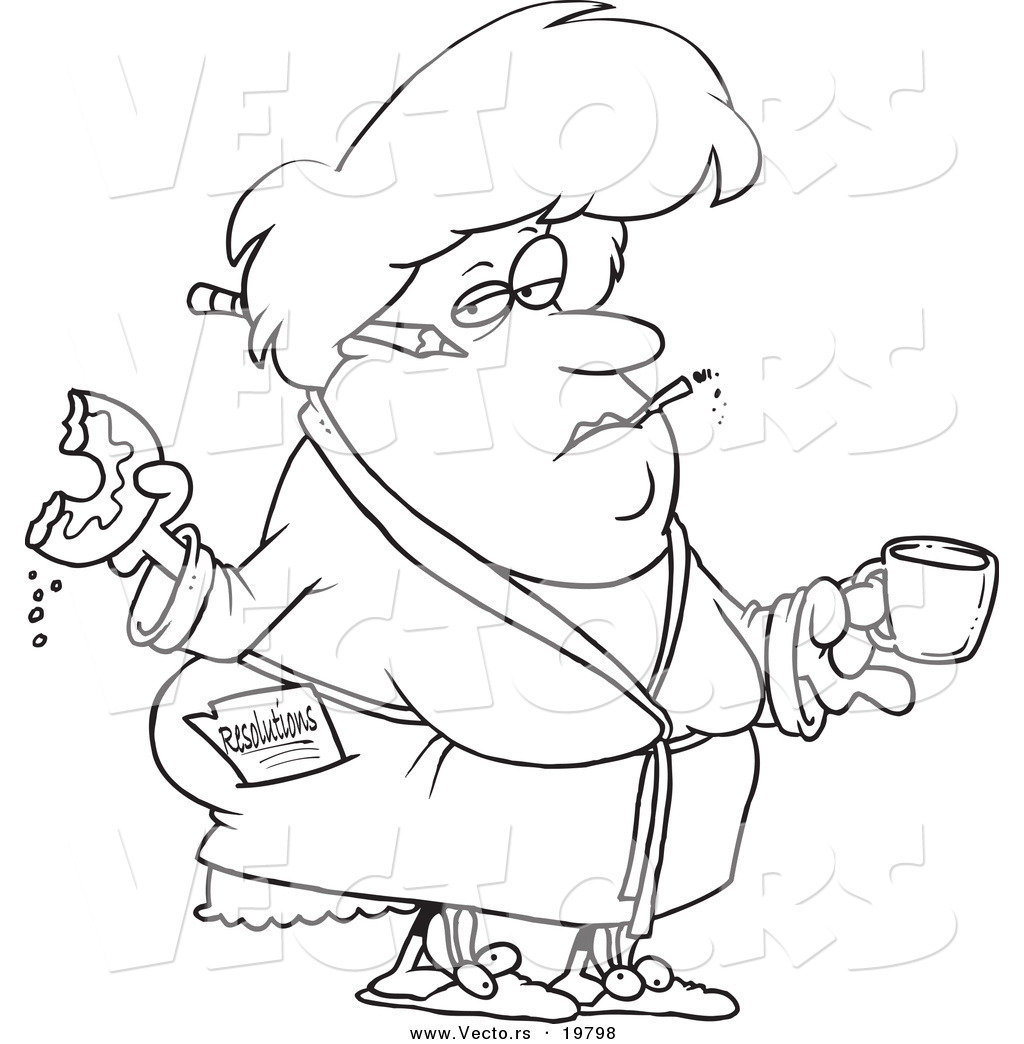 Vector Of A Cartoon Fat Woman Eating A Donut And Failing 1024x1044 Vector Of A Cartoon Fat Woman Eating A Donut And Failing