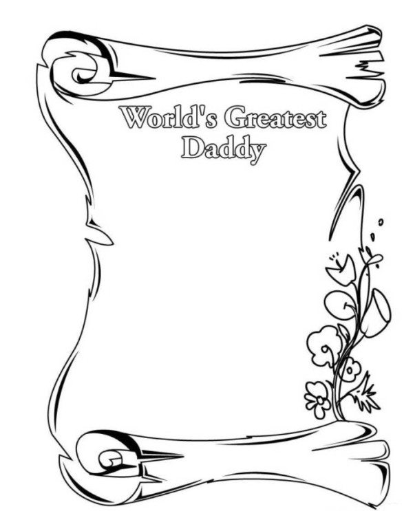 600x743 Coloring Pages Fathers Day Cards To Print