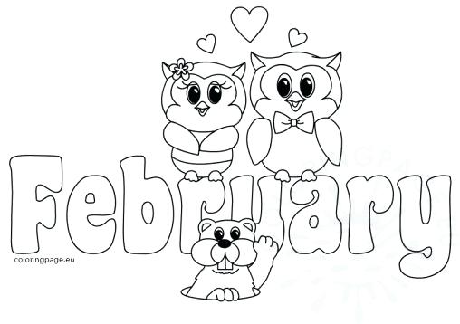 508x358 February Coloring Pages February Coloring Pages Month Of Text