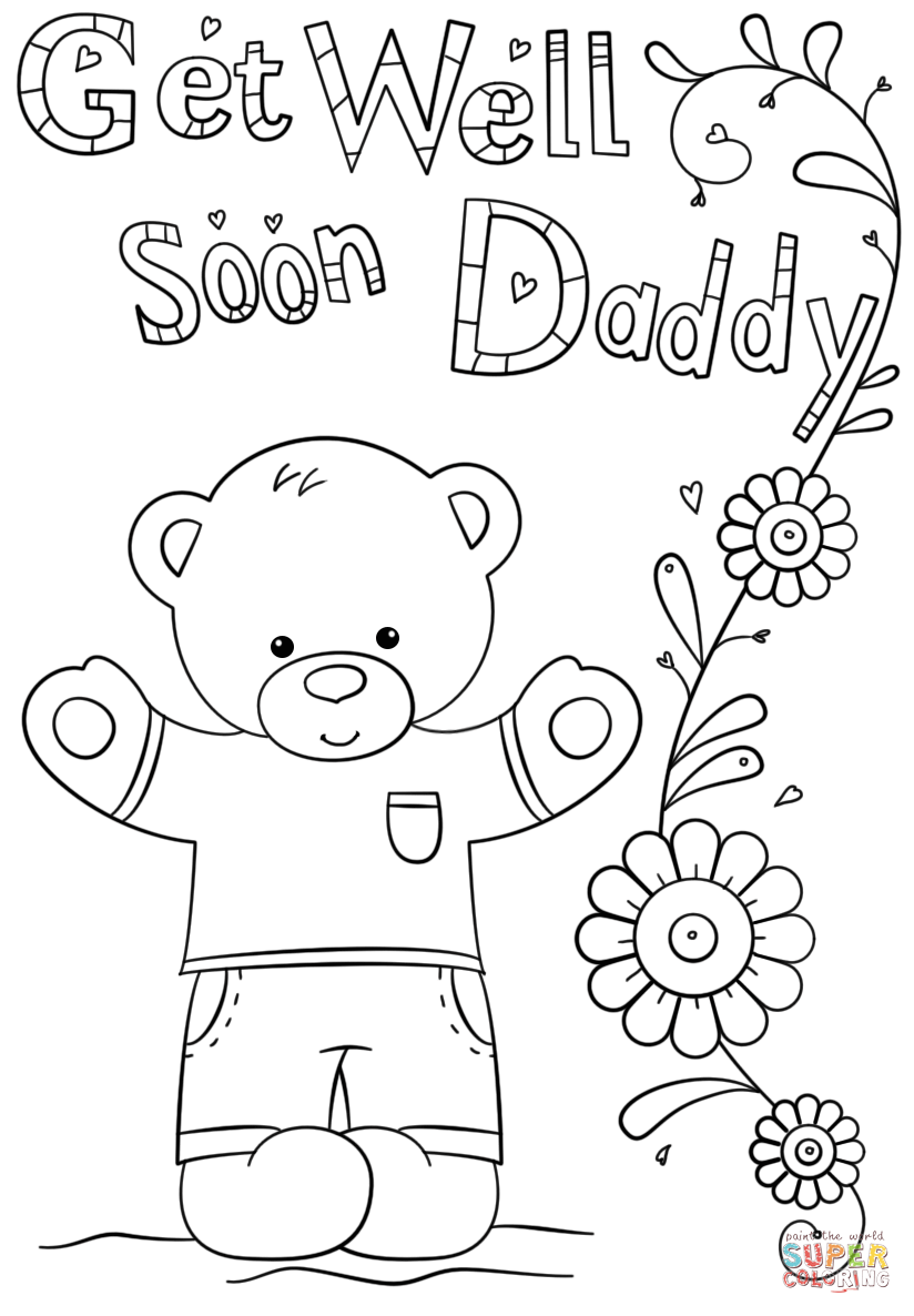 Coloring Pages Better Feel Well Soon Hope Card Printable Cards Color ...