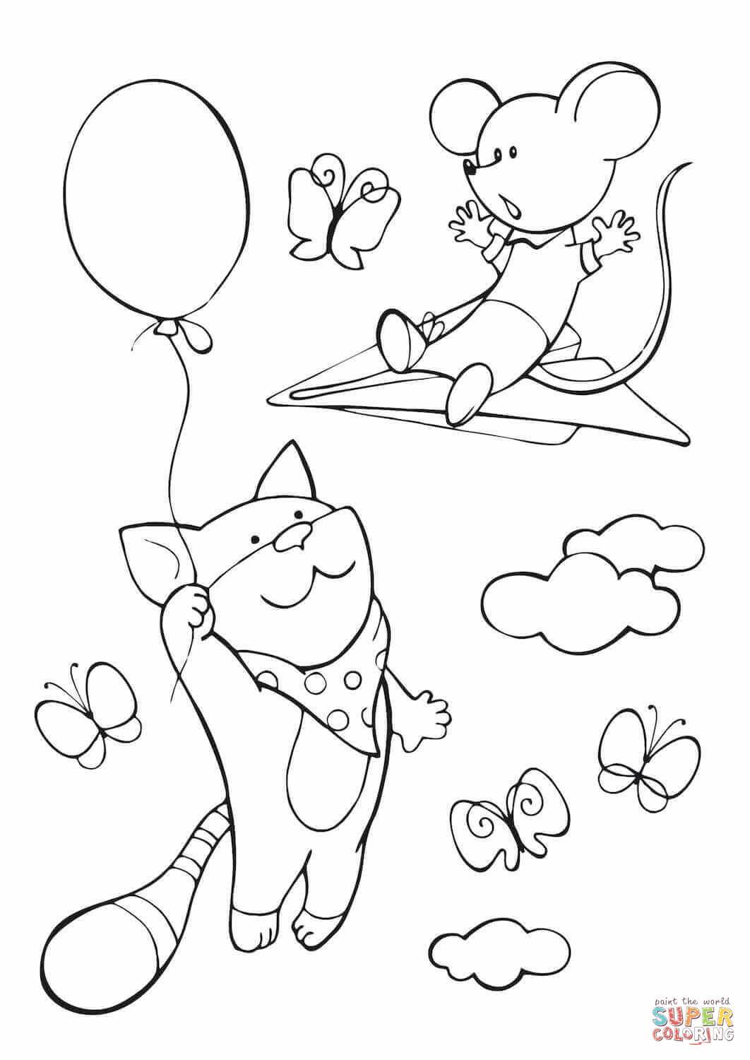 1062x1500 Wanted Cat And Mouse Coloring Pages 2804