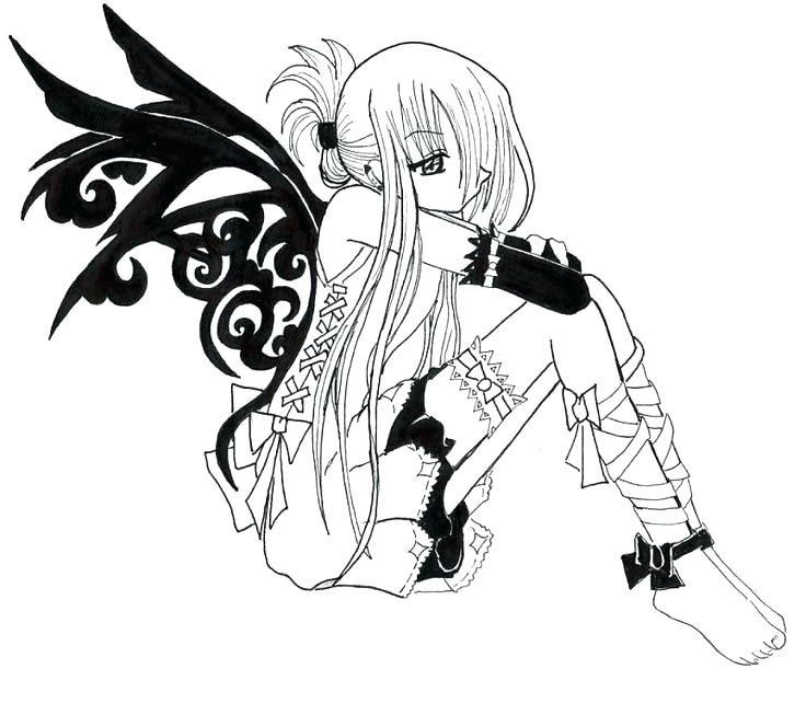 Emo Anime Coloring Pages 736x653 Emo Anime Coloring Pages