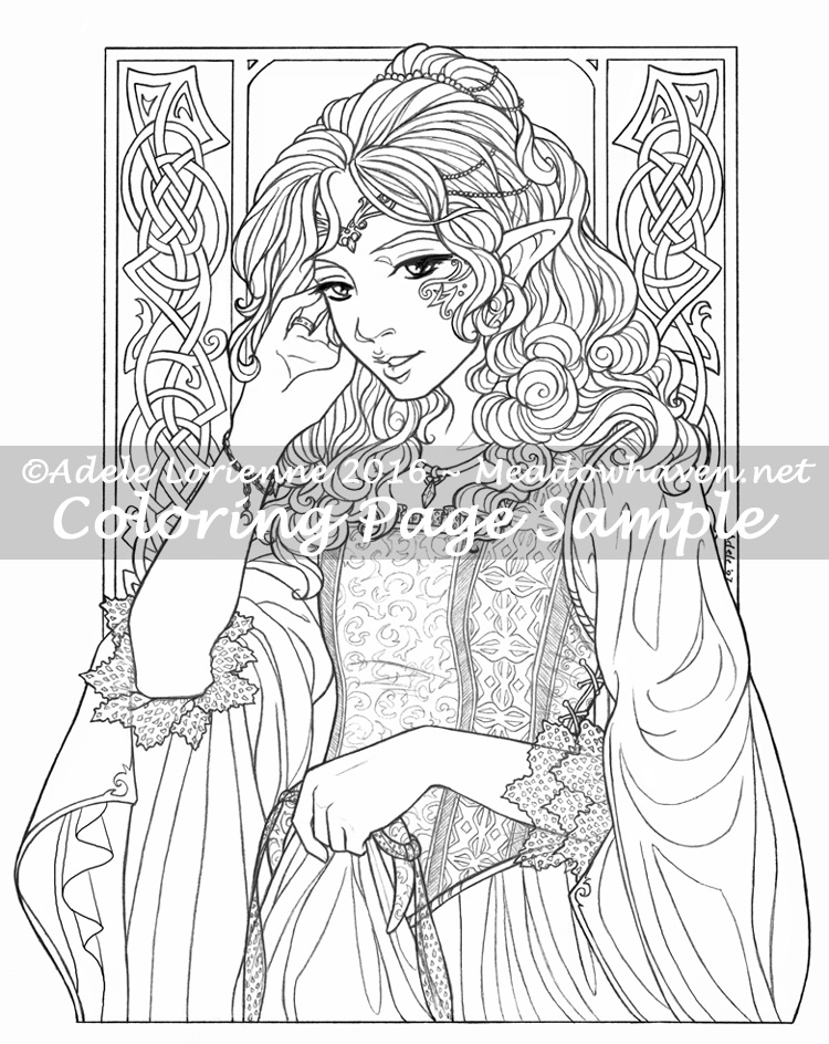 750x944 Elf Princess Coloring Page Meadowhaven