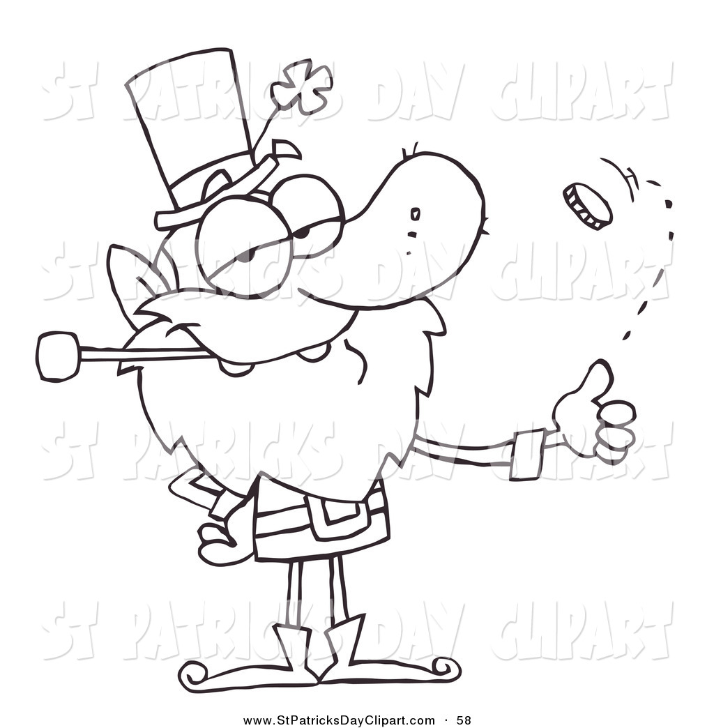 Cliprt Of Coloring Page Outline Of Leprechaun Flipping 1024x1044 Cliprt Of Coloring Page Outline Of Leprechaun Flipping