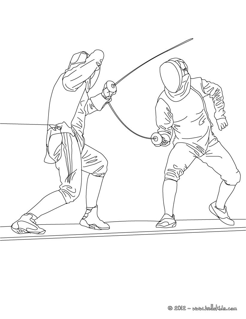 821x1061 Fencing Sport Coloring Page Preschool Scavenger Hunt