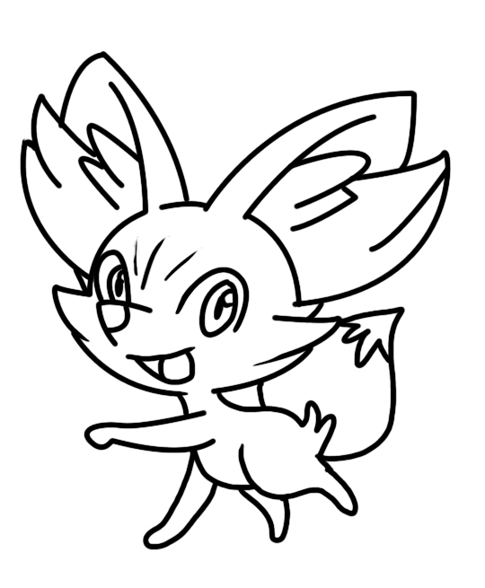540x655 Fennekin Coloring Page By Bellatrixie White