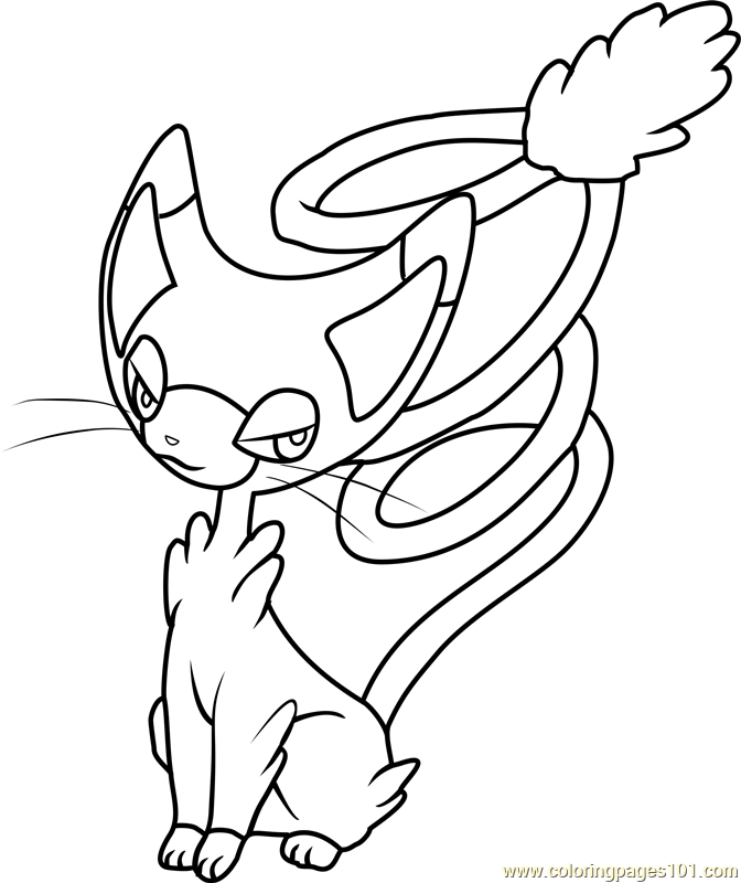 672x800 Glameow Pokemon Coloring Page