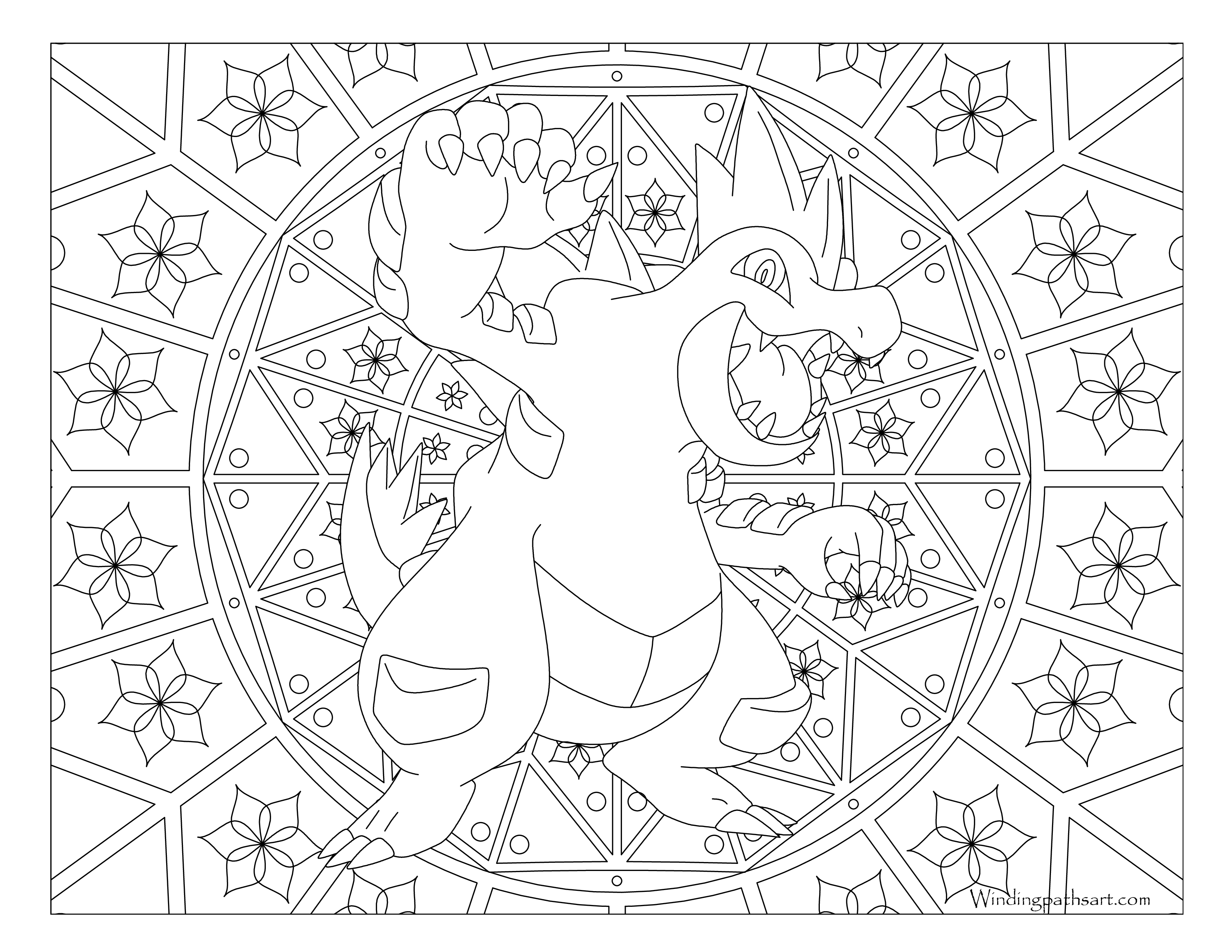 3300x2550 160 Feraligatr Pokemon Coloring Page