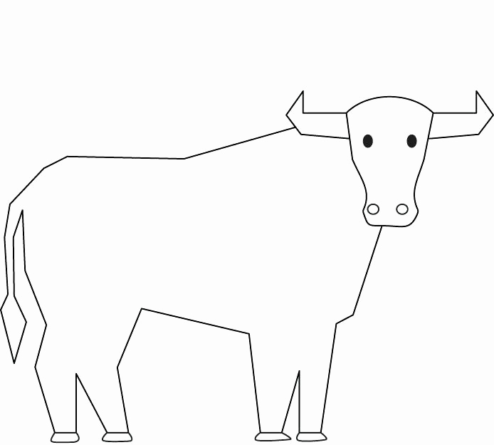 694x625 Bull Coloring Page