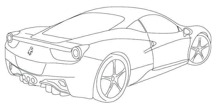 Ferrari Drawing 700x346 Ferrari Drawing