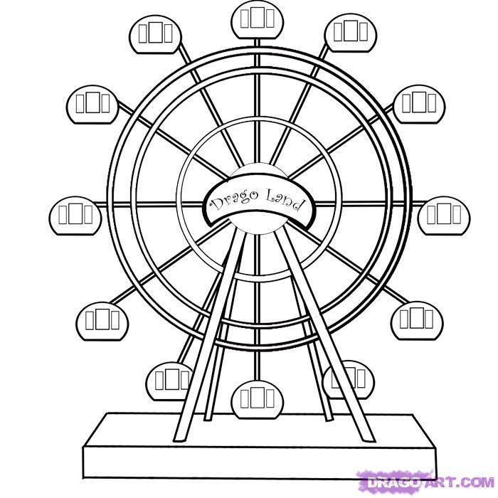 700x700 Ferris Wheel Coloring Pages How To Draw A Ferris Wheel, Step By