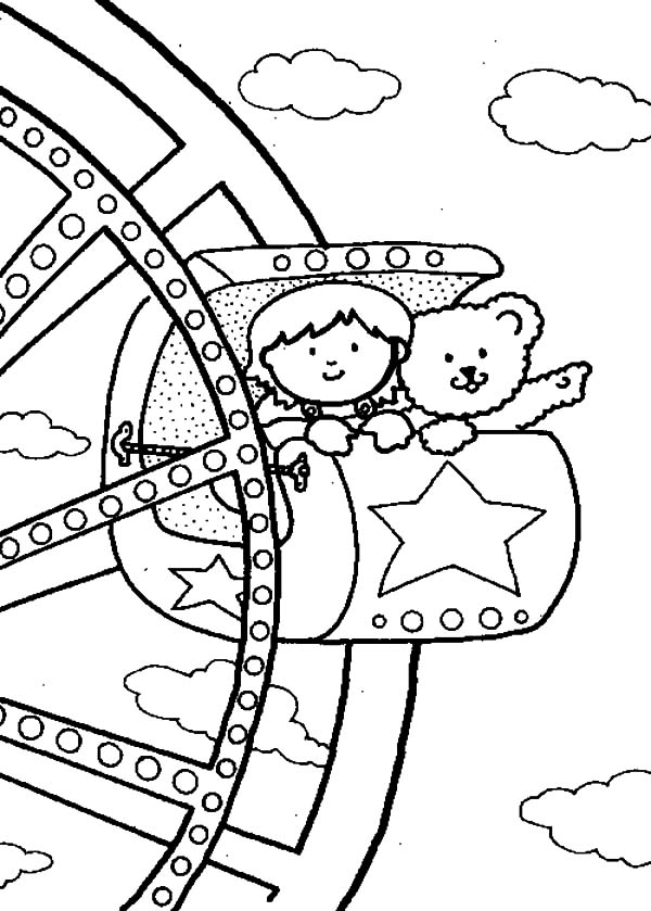 600x839 Watching View From Ferris Wheel Carnival Coloring Pages Best