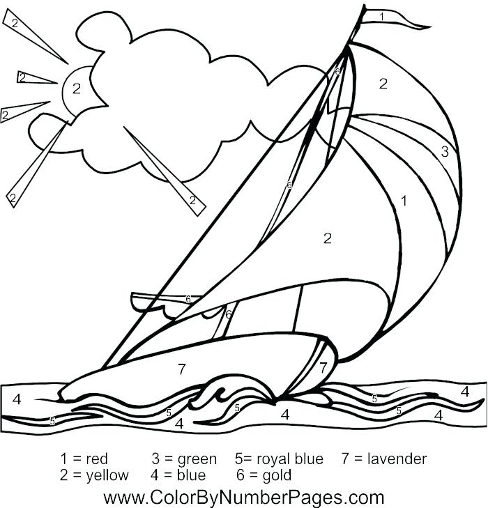 700x729 Color By Number Coloring Pages Boat Color By Number Page Ferry