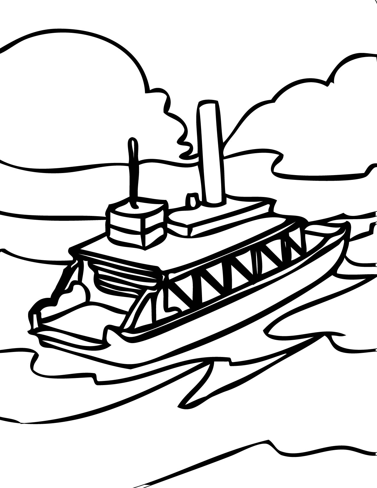 1275x1650 Ferry Boat Coloring Page