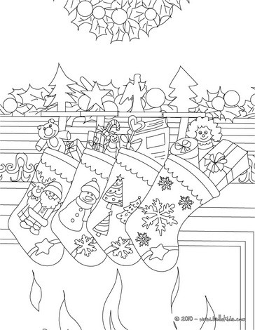 Christmas Stockings Coloring Pages 364x470 Christmas Stockings Coloring Pages