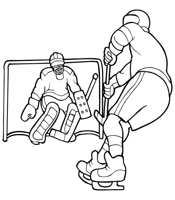 Hockey Coloring Pages Hockey Player Solo To Opponent Goal Coloring 600x687 Hockey Coloring Pages Hockey Player Solo To Opponent Goal Coloring