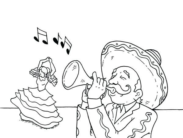 600x453 Fiesta Coloring Pages Fiesta Celebrating Mayo And Coloring Page