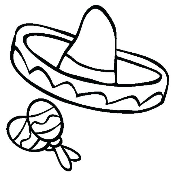 600x612 Sombrero Coloring Mayo Pages Mayo Sombrero Coloring Page Free