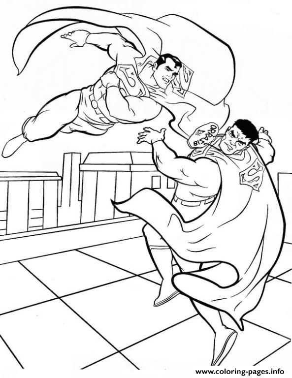 593x768 Print Superman Fighting Coloring Page39c6 Coloring Pages