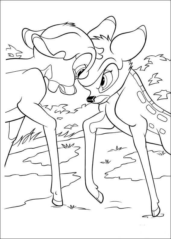 567x794 Bambi Fighting Coloring Page