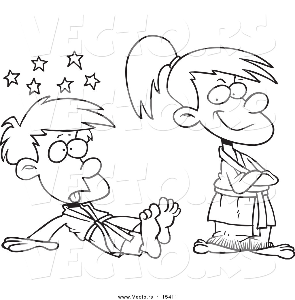 1024x1044 Vector Of A Cartoon Cartoon Black And White Outline Design Of Judo