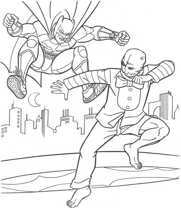 603x693 Coloring Page Batman Fight