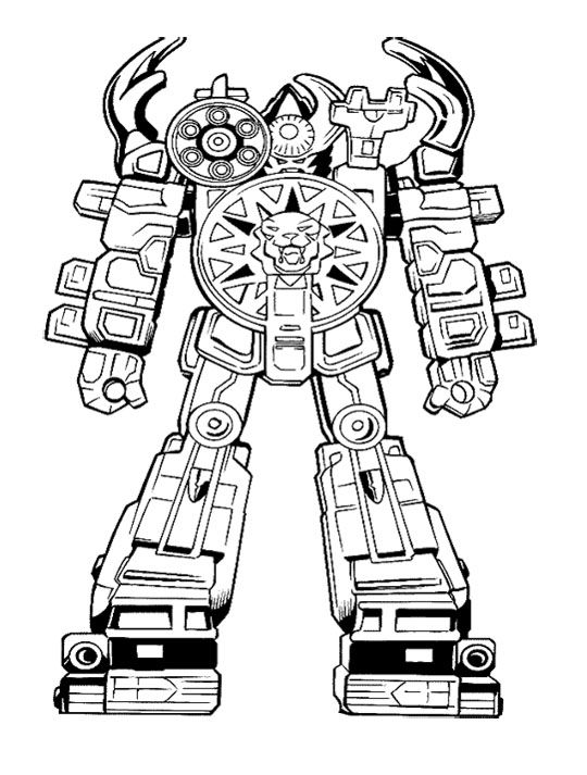 540x713 Robot Power Rangers Ready To Fight Coloring Page For Kids Robot