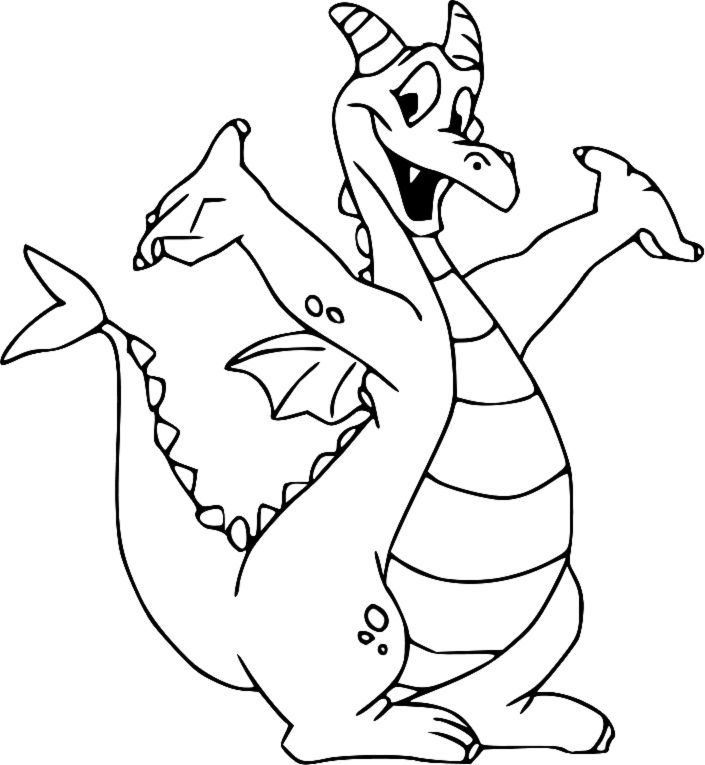 Disegno Di Figment Dragon Da Colorare Disney Stencils 705x765 Disegno Di Figment Dragon Da Colorare Disney Stencils